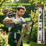 Cordless telescopic tree trimmer – extendable pole pruning saw for high branches, efficient tree trimming made easy.