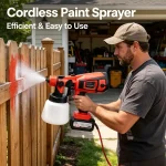 21V Portable Cordless Paint Sprayer Gun with Large Capacity Paint Container