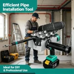 Complete conduit installation toolkit – automatic fish tape threader, cable puller, and pipe bending tool for efficient workflow.