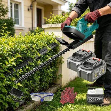 Garden hedge cutting set – easy hedge trimming toolkit for regular garden maintenance.