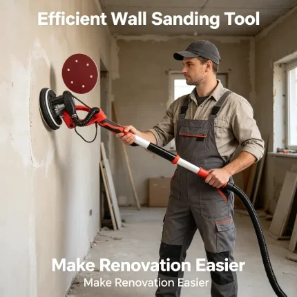 Professional drywall sander with efficient dust collection – ideal for ceiling and wall sanding.