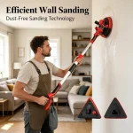Professional Triangular Wall Corner Sander with Vacuum Extraction System and Extendable Handle