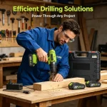 Efficient cordless drill – power through any project with advanced lithium battery and high-torque motor.