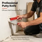 Aluminum alloy handle stainless steel putty scraper for drywall finishing, wall smoothing and plaster repair work