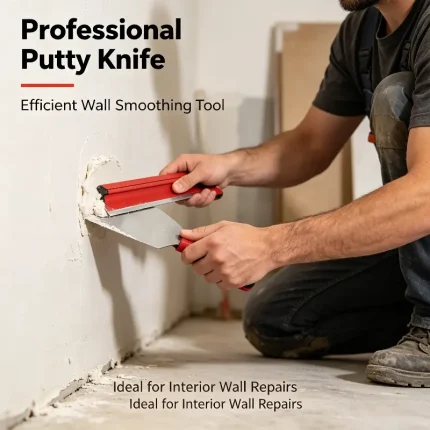 Aluminum alloy handle stainless steel putty scraper for drywall finishing, wall smoothing and plaster repair work