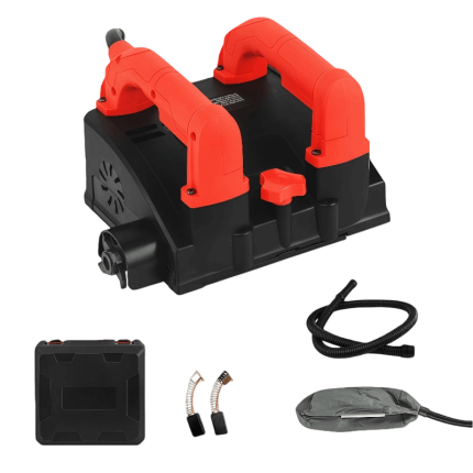 Compact 1200W handheld electric wall planer with dust-free sanding – ideal for concrete and plaster surface preparation.