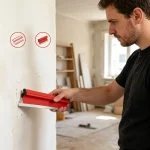 Professional stainless steel putty scraper for exterior wall repair, plaster finishing and surface preparation