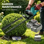 Cordless easy hedge trimming toolkit – powerful garden maintenance tool for hedges and shrubs.
