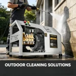 Heavy-duty outdoor cleaner – high pressure washer with washing bag and power tritons technology for efficient cleaning.