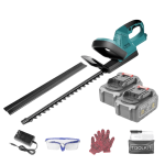 Cordless powerful hedge trimming toolkit – efficient electric hedge shears for garden maintenance.