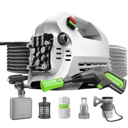 Electric high pressure cleaner for patio – step by step guide for spotless outdoor surface cleaning.
