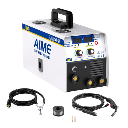 PNG logo of AIME portable IGBT arc welder – transparent background showing brand name and inverter welder designation.