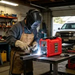 Portable mini inverter welder – 250V input, digital display 888, supports hand cutting and stick welding for light to medium tasks.
