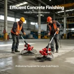 Professional concrete finishing tool used outdoors for industrial flooring