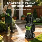 Easy to use high pressure washer – powerful cleaning for car, garden, patio and outdoor surfaces.