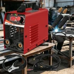 Professional ARC-300 IGBT welder – front view showing model ARC-300, IGBT logo, and digital display 304.