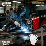 Professional ARC 225 welder – industrial-grade portable arc welding machine with 160A setting and 225A capacity.