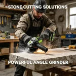 Industrial metal grinding with cordless angle grinder, efficient, durable, precision grinding