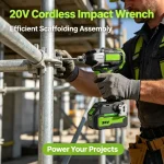 20V cordless impact wrench tightening pipeline bolts outdoors