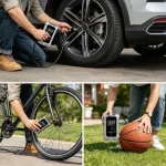 Wireless inflator pumping car tire, digital preset 2.5 BAR auto stop