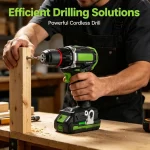 Efficient Drilling Solutions hammer drill mode on masonry wall – carbide drill bit, dust extraction, heavy-duty performance