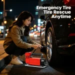 Emergency tire rescue solution, anytime for flat tires, inflator quickly refills air