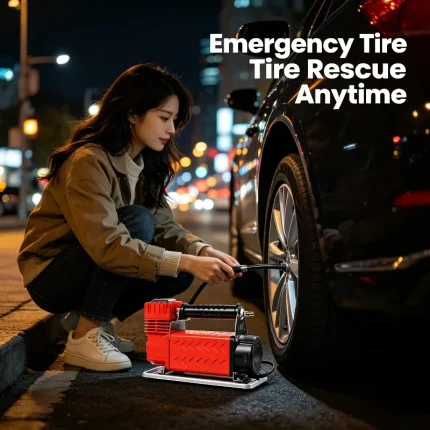 Emergency tire rescue solution, anytime for flat tires, inflator quickly refills air