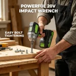 20V high torque brushless impact wrench for woodworking, installation and DIY fastening applications