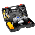 Portable twin‑cylinder tire inflator, efficient tire inflation, versatile tool set for construction and DIY projects