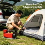 Portable emergency tire inflator, never let your adventure deflate
