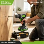20V brushless cordless impact drill for home renovation, wood drilling and DIY construction projects