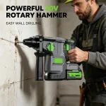 Hammer safety clutch and 20V lithium‑ion battery pack