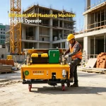 Intelligent plastering machine on job site, quickly leveling walls