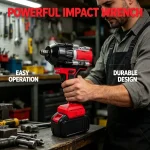 Lithium-ion impact wrench used for car tire change, quickly removing lug nuts