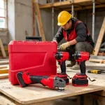 DIY home improvement essential power tool set, angle grinder and impact wrench