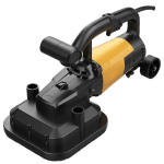 Handheld rust remover removing rust from metal surface