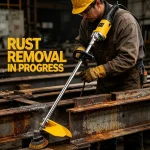 High-efficiency rust remover treating large rusted surface area