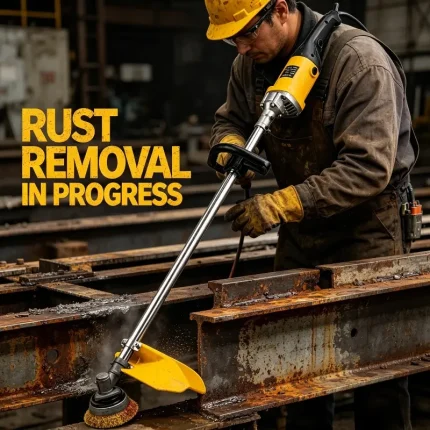 High-efficiency rust remover treating large rusted surface area