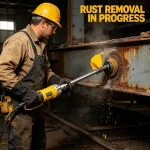 Industrial rust removal equipment in continuous operation, significant effect