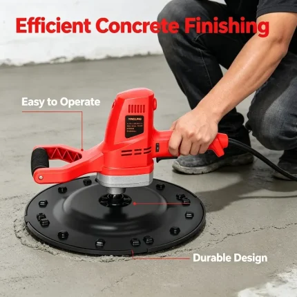 Efficient concrete finishing machine, easy to operate, durable design for walls and floors