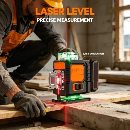Laser level for building construction, providing precise measurement